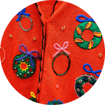 Ugly Sweater Close Up with Wreaths