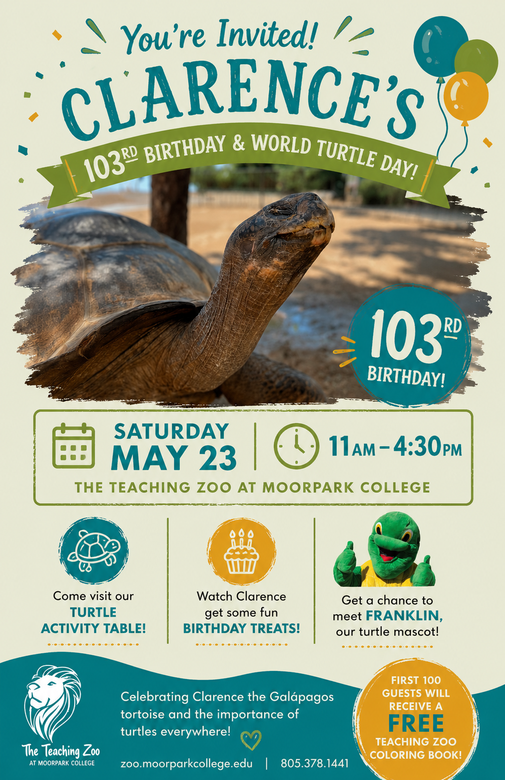 Invitation to Clarence 103 Birthday - May 23